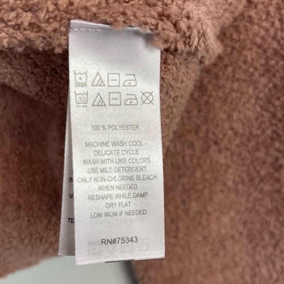 NWT If It Were Me Cozy Sherpa Fuzzy Crop Boxy Drop Shoulder Loungewear Sweater M - Picture 9 of 11